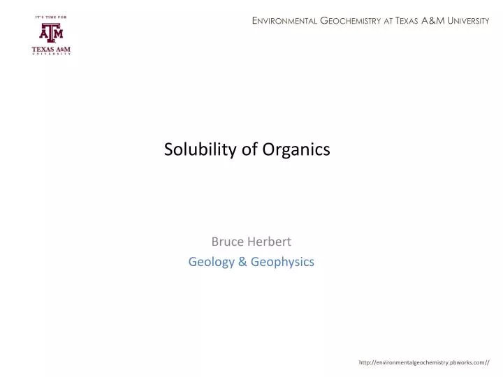 solubility of organics