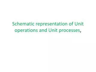 Schematic representation of Unit operations and Unit processes ,