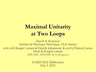 Maximal Unitarity at Two Loops