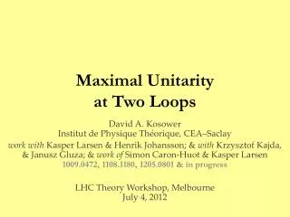 Maximal Unitarity at Two Loops