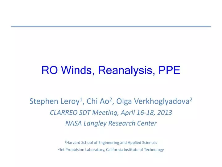 ro winds reanalysis ppe