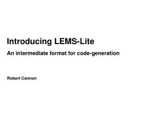 Introducing LEMS-Lite