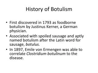 History of Botulism