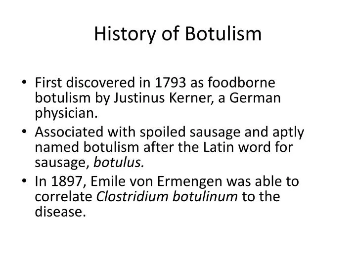 history of botulism