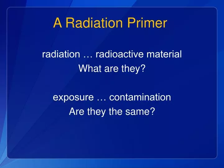 a radiation primer