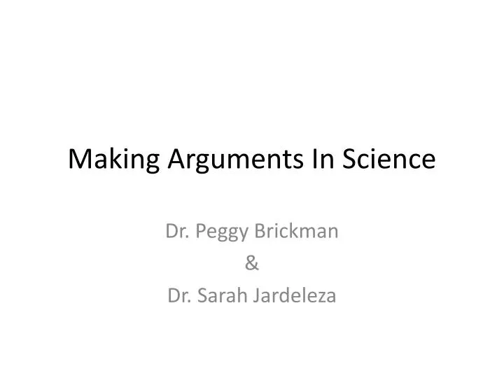making arguments in science