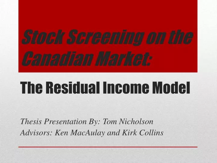 the residual income model