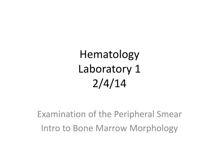 hematology laboratory 1 2 4 14