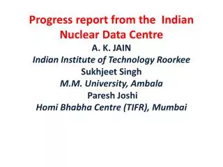 ENSDF evaluators in India
