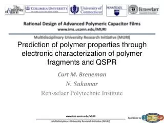 Prediction of polymer properties through electronic characterization of polymer fragments and QSPR