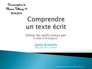 comprendre un texte crit