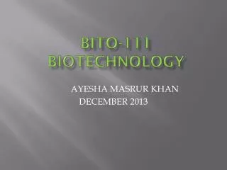 BITO-111 BIOTECHNOLOGY