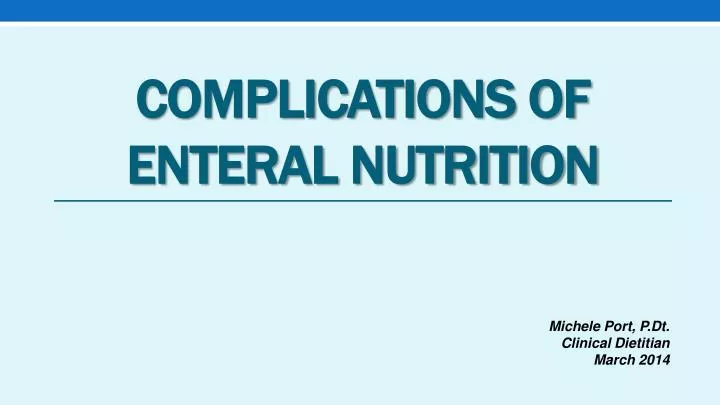 complications of enteral nutrition