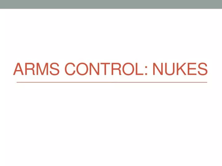 arms control nukes