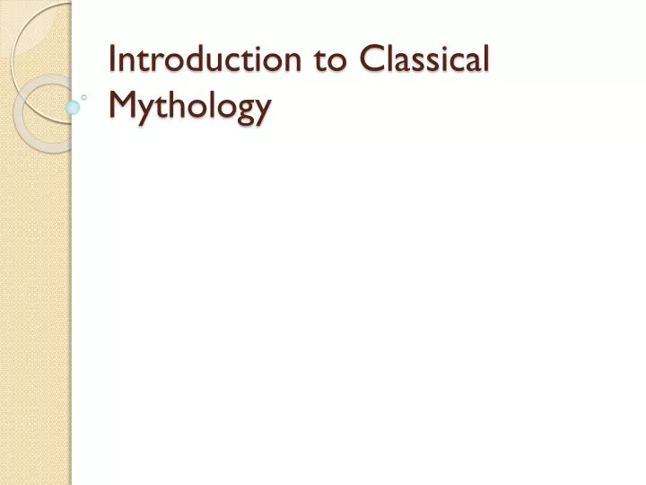 introduction to classical mythology