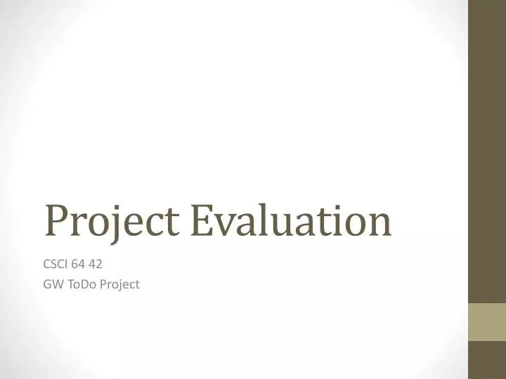 project evaluation