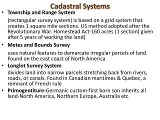 Cadastral Systems