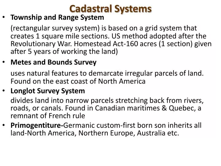 cadastral systems