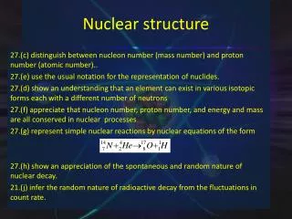 Nuclear structure