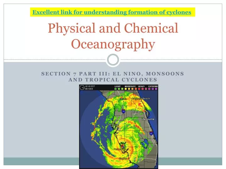 physical and chemical oceanography