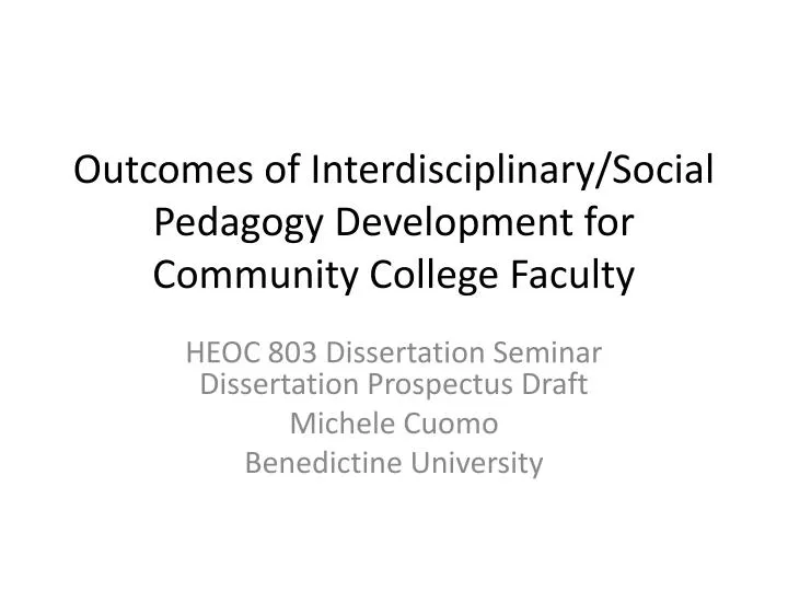 outcomes of interdisciplinary social pedagogy development for community college faculty