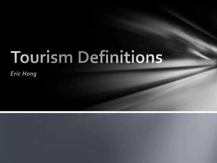 tourism definitions