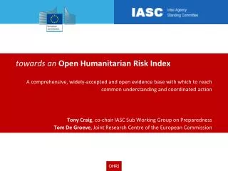 t owards an Open Humanitarian Risk Index