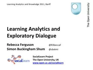 Learning Analytics and Exploratory Dialogue