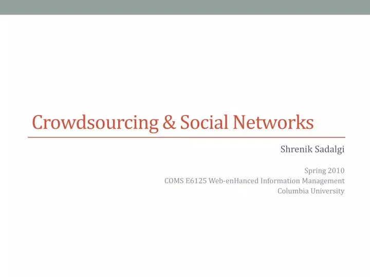 crowdsourcing social networks