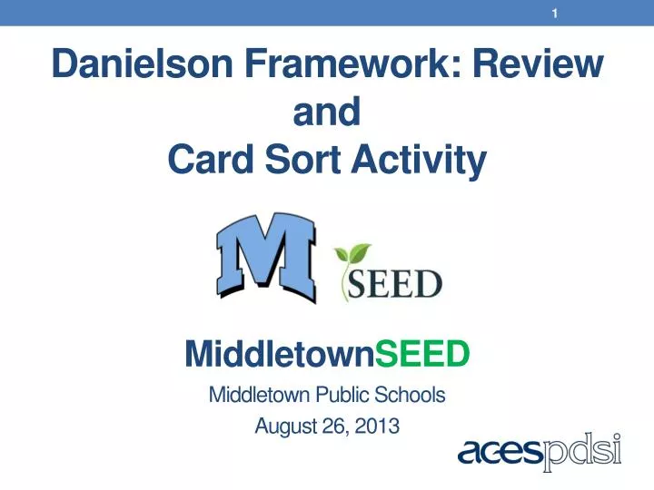 danielson framework review and card sort activity