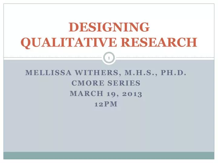 designing qualitative research