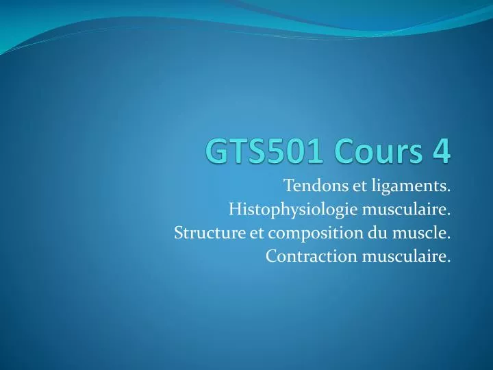 gts501 cours 4