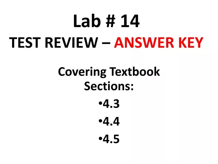 lab 14 test review answer key