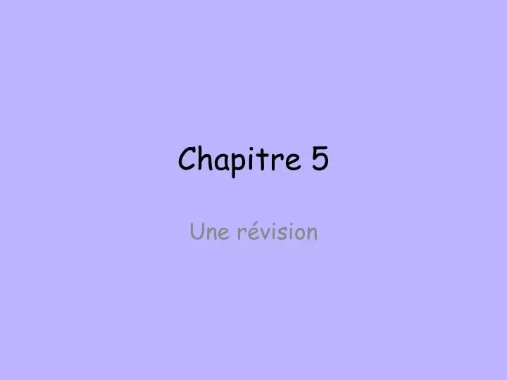 chapitre 5