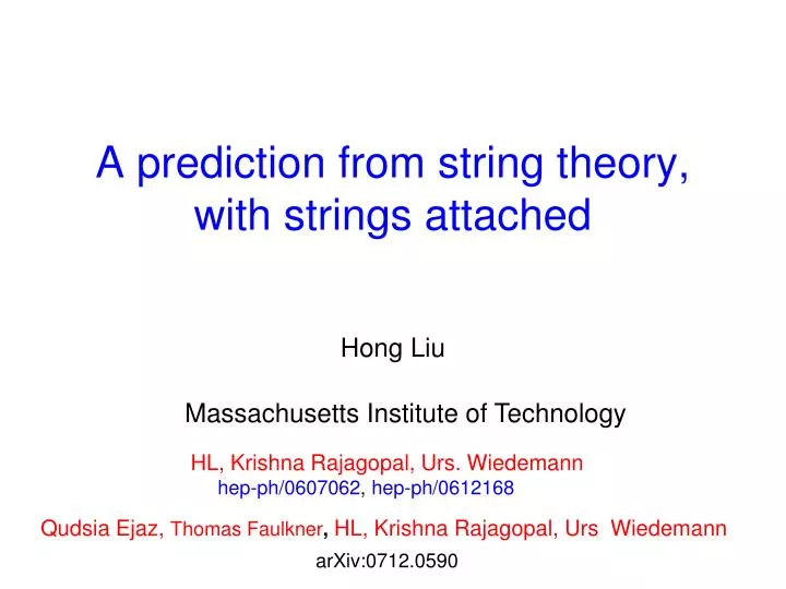 a prediction from string theory with strings attached