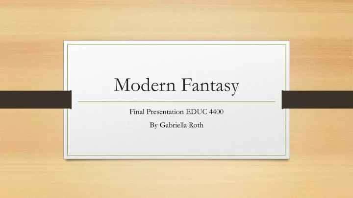 modern fantasy