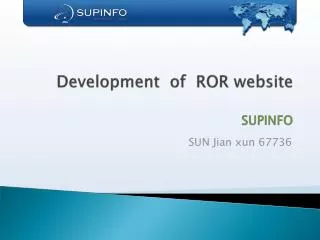 Development of ROR website SUPINFO