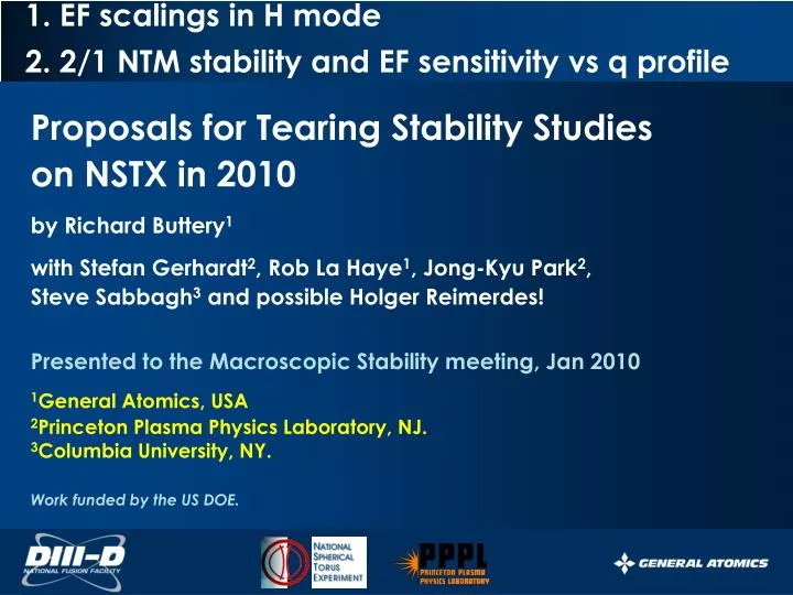 1 ef scalings in h mode 2 2 1 ntm stability and ef sensitivity vs q profile