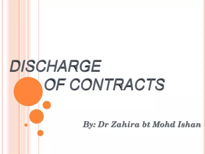 discharge of contracts