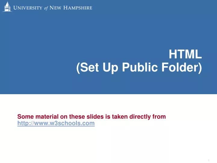 html set up public folder