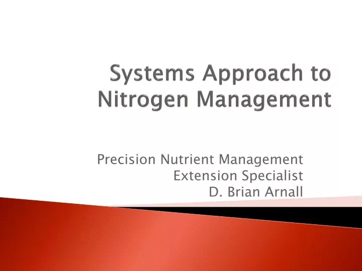 systems approach to nitrogen management