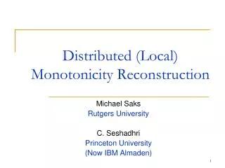 Distributed (Local) Monotonicity Reconstruction