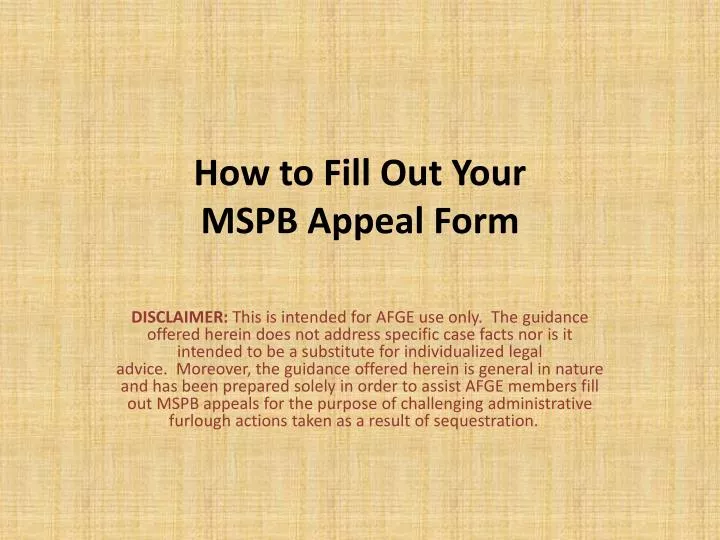 how to fill out your mspb appeal form