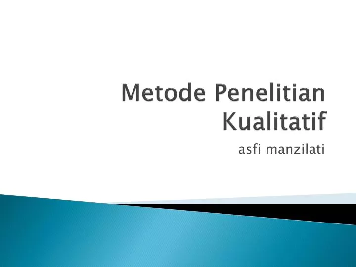 metode penelitian kualitatif