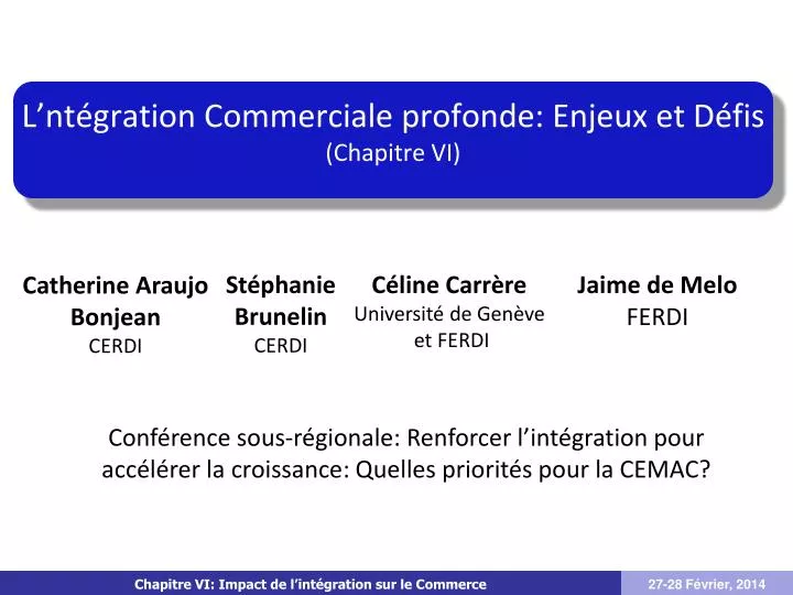 l nt gration commerciale profonde enjeux et d fis chapitre vi