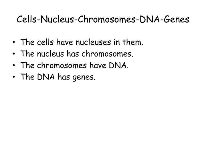 cells nucleus chromosomes dna genes
