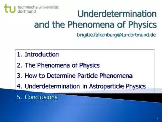 Underdetermination and the Phenomena of Physics