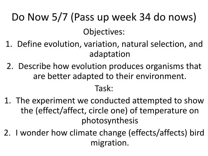 do now 5 7 pass up week 34 do nows