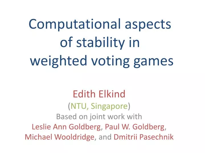 computational aspects of stability in weighted voting games