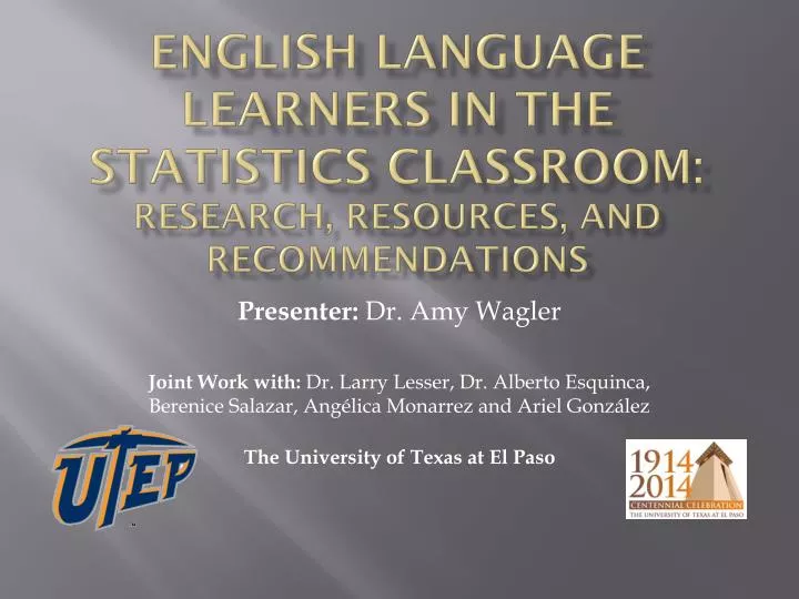 english language learners in the statistics classroom research resources and recommendations